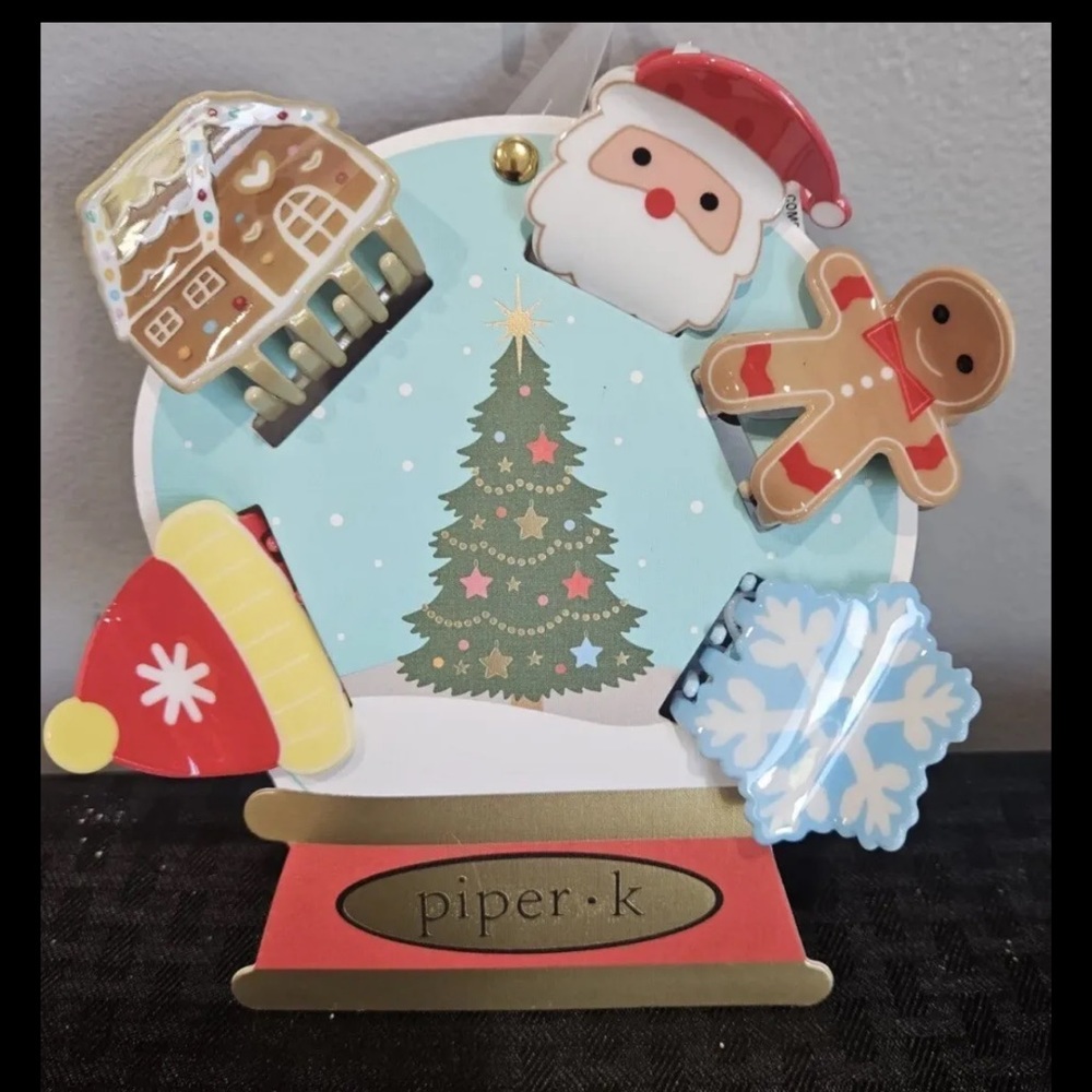 NWT🎄 🎅 ♥️ Piper K Christmas festive Hair Clips set of 5‎